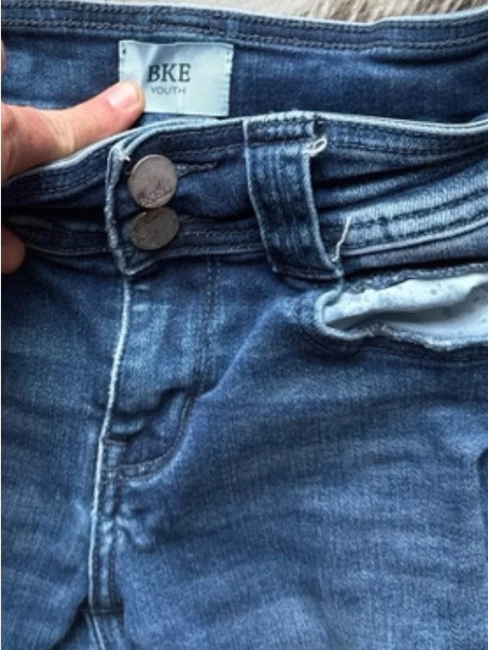 BKE Kids Blue Flare Jeans with Raw Hem